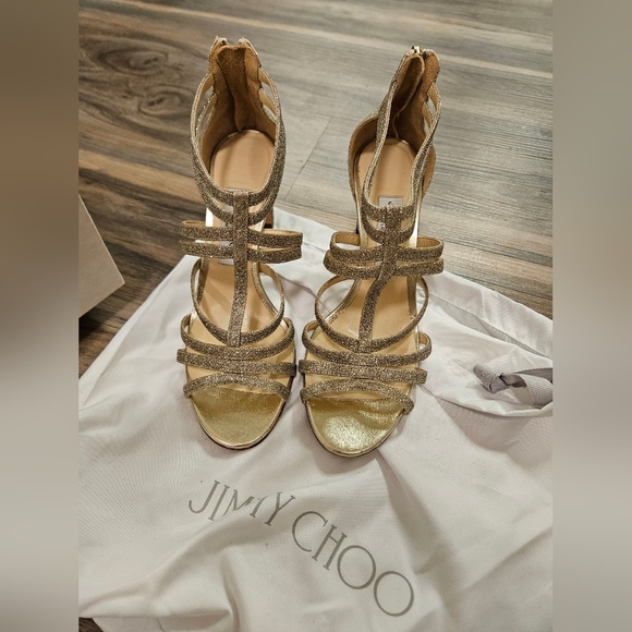 Jimmy Choo Selina 85 Dusty Glitter High Heel - Picture 2 of 13